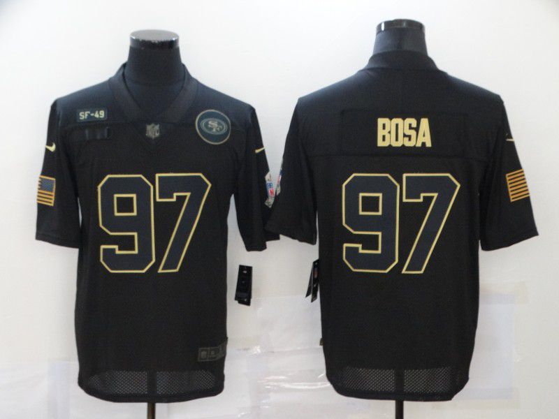 Men San Francisco 49ers #97 Bosa Black gold lettering 2020 Nike NFL Jersey->san francisco 49ers->NFL Jersey